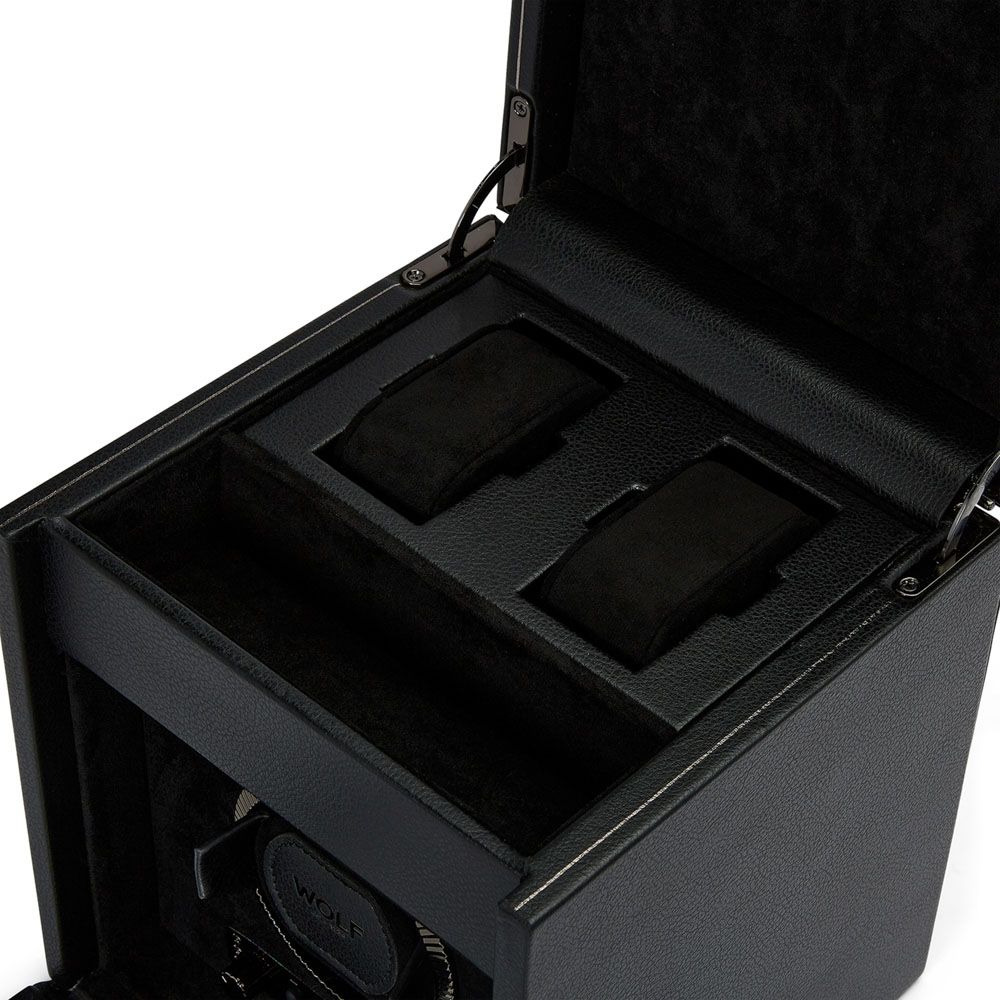 WOLF British Racing Black Single Watch Winder with Storage 792102