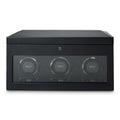 WOLF British Racing Black Triple Watch Winder with Storage 792302