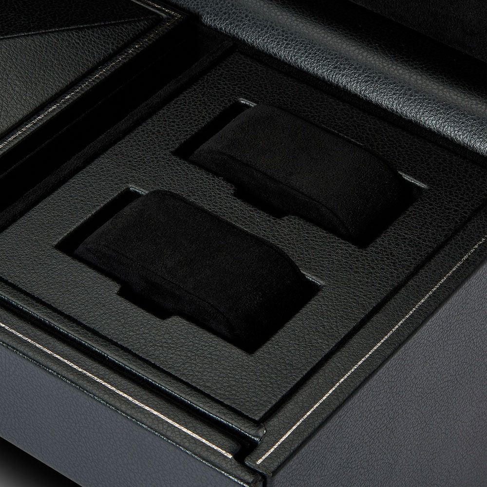 WOLF British Racing Black Triple Watch Winder with Storage 792302