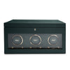 WOLF British Racing Green Triple Watch Winder with Storage 792341