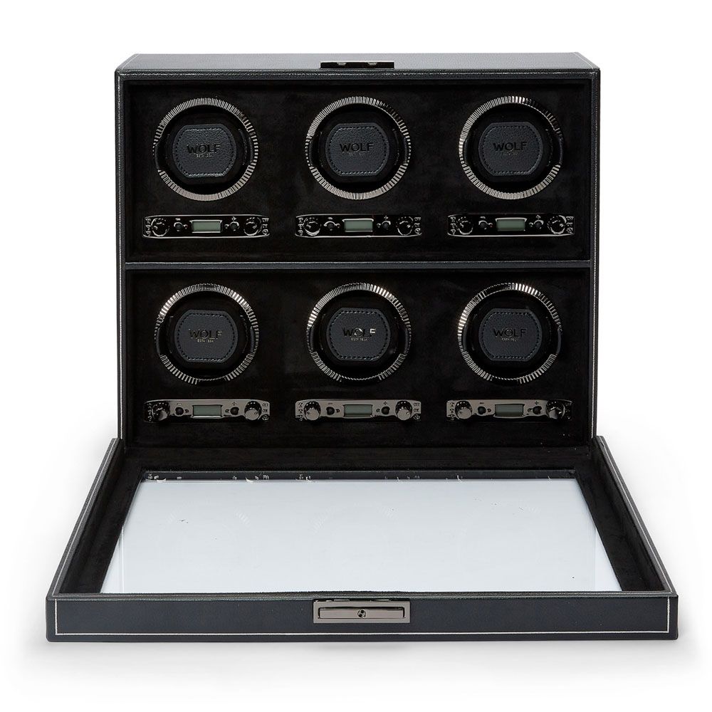 WOLF British Racing Black 6 Piece Watch Winder 792402