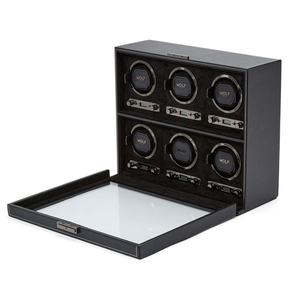 WOLF British Racing Black 6 Piece Watch Winder 792402