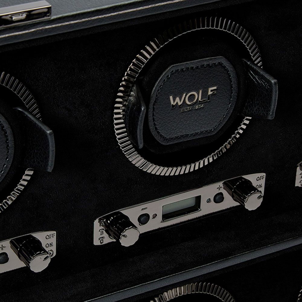 WOLF British Racing Black 8 Piece Watch Winder 792502