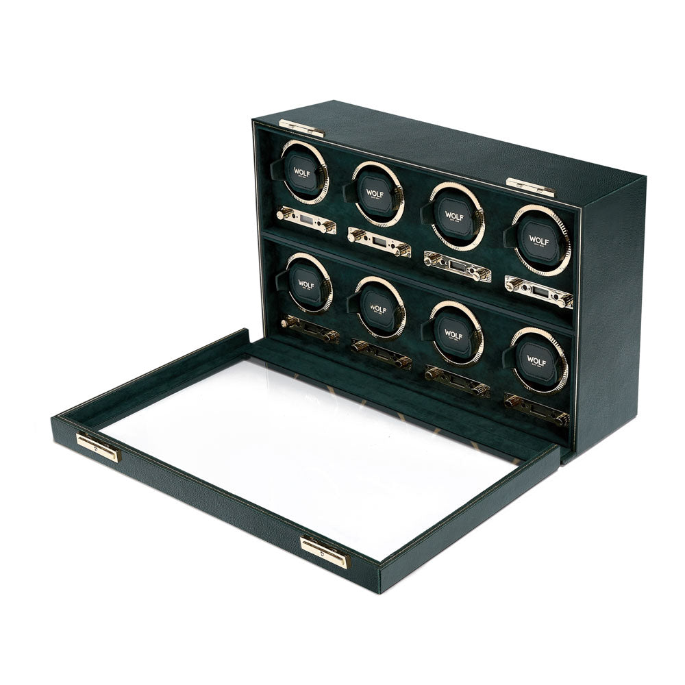 WOLF British Racing Green 8 Piece Watch Winder 792541