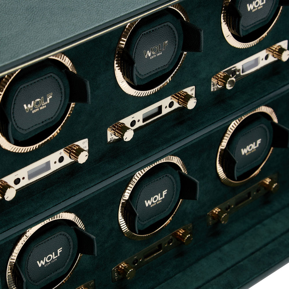 WOLF British Racing Green 8 Piece Watch Winder 792541