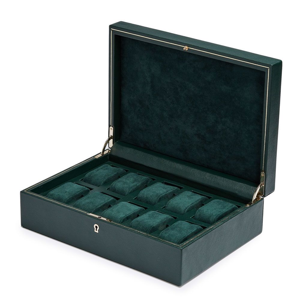 WOLF British Racing Green 10 Piece Watch Box 792741