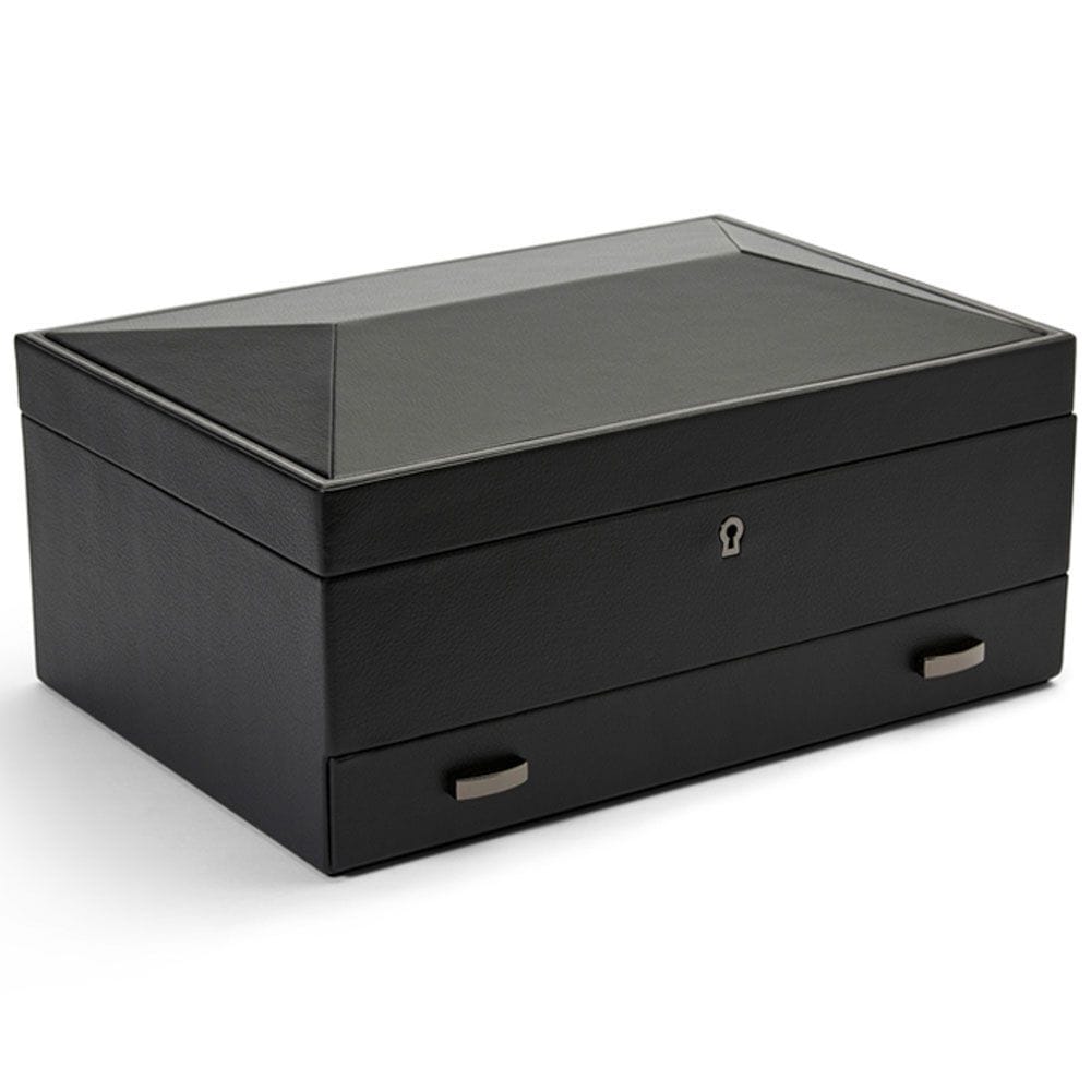 WOLF British Racing 10 Piece Watch Box With Storage Black 792802