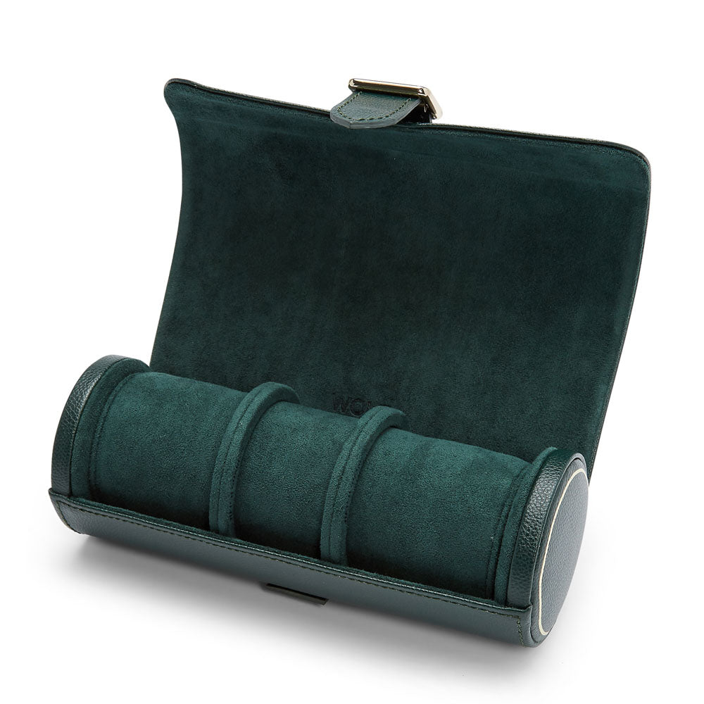 WOLF British Racing Green Triple Watch Roll 792941