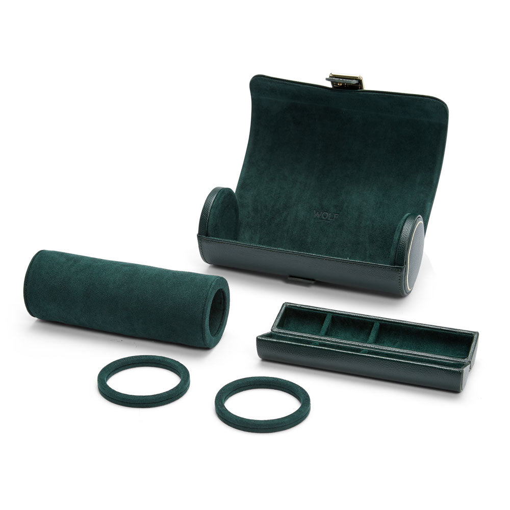 WOLF British Racing Green Triple Watch Roll 792941