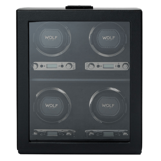 WOLF British Racing Black 4 Piece Watch Winder 793002