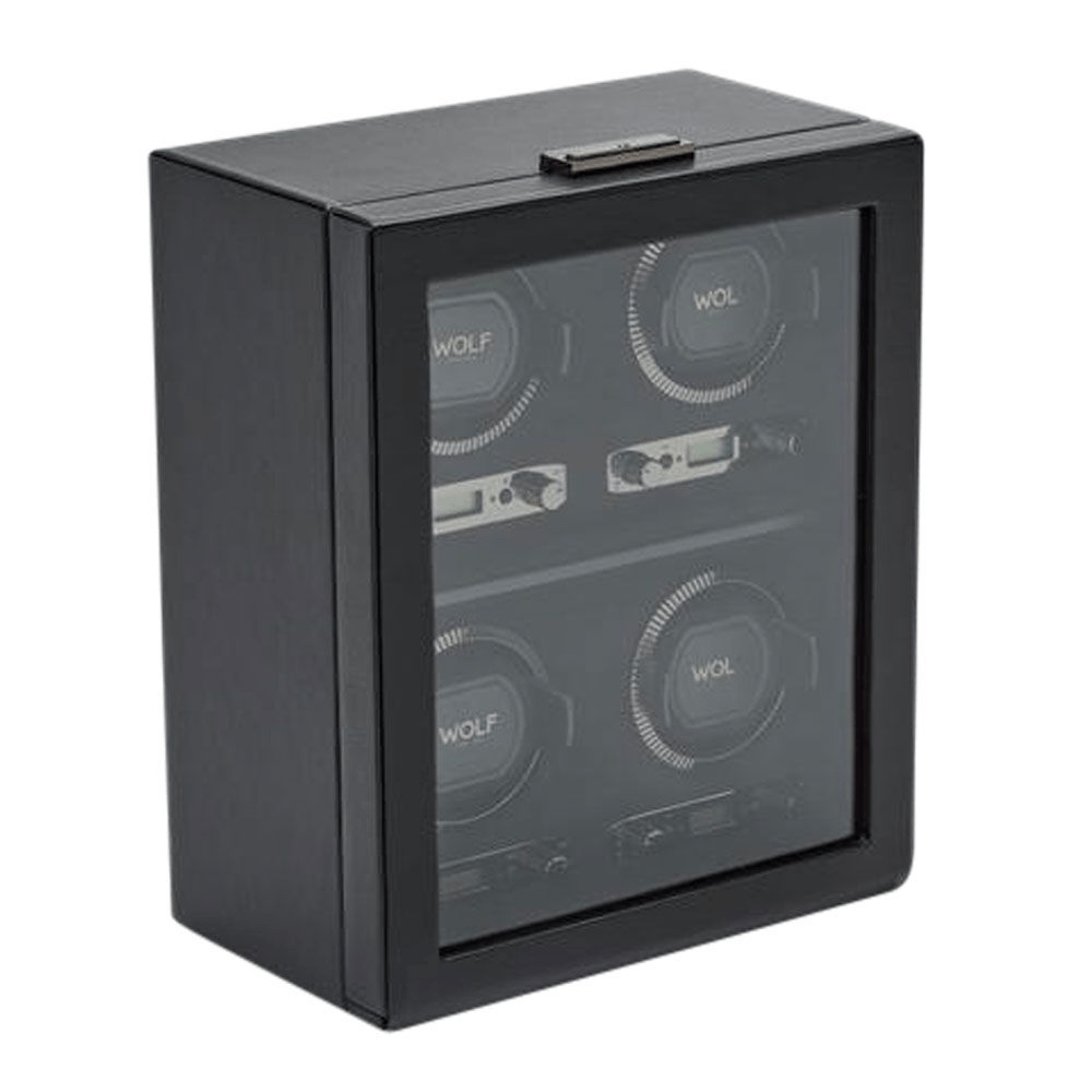 WOLF British Racing Black 4 Piece Watch Winder 793002