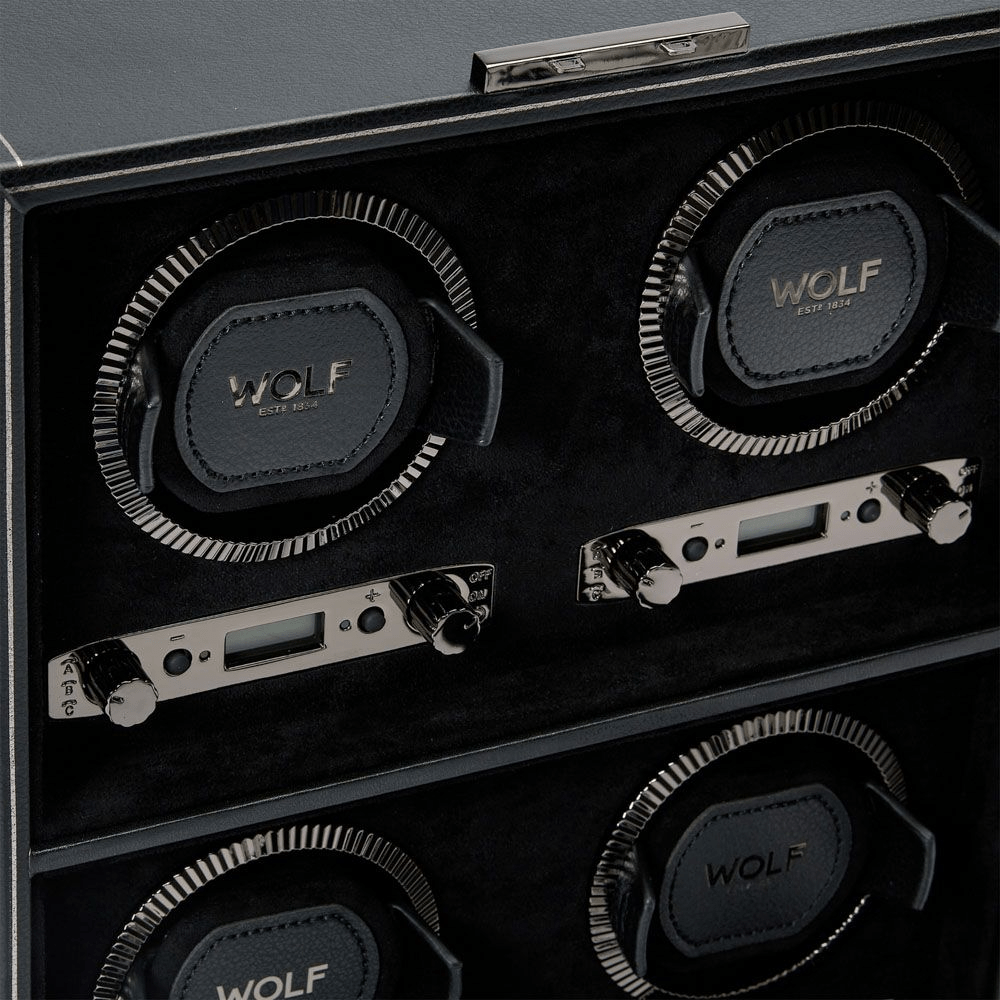 WOLF British Racing Black 4 Piece Watch Winder 793002
