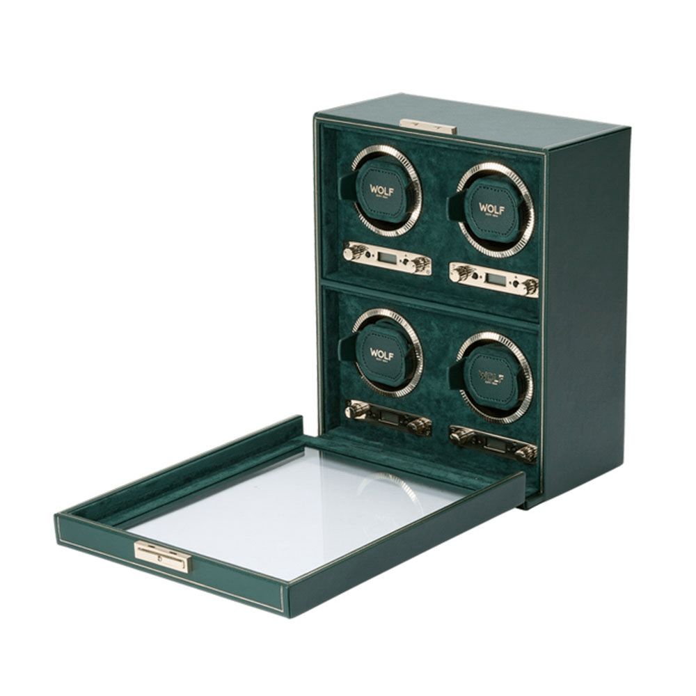 WOLF British Racing Green 4 Piece Watch Winder 793041