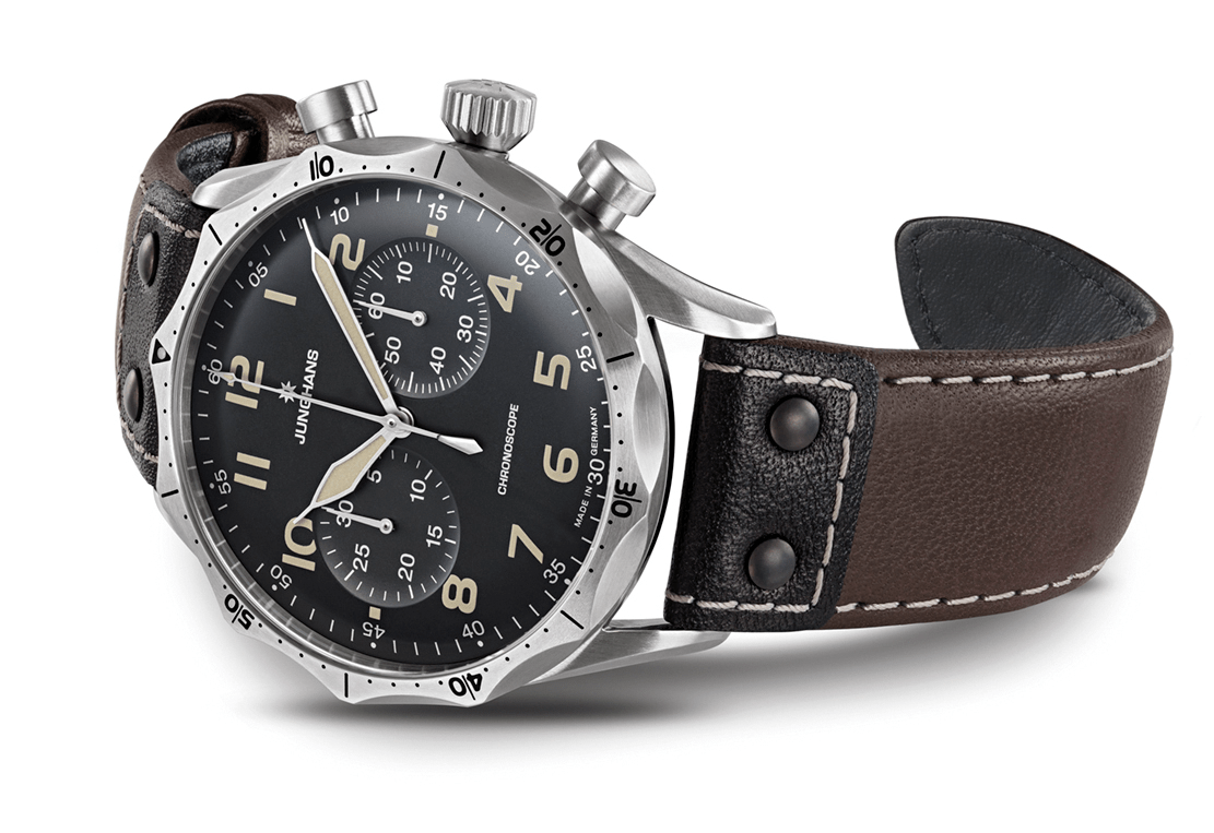 Junghans Pilot Chronoscope 43.3mm Black Dial Men's Watch 27/3591.00