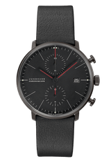 Junghans Max Bill Chronoscope Bauhaus 40mm Matt Black Dial Men's Watch 27/4409.02