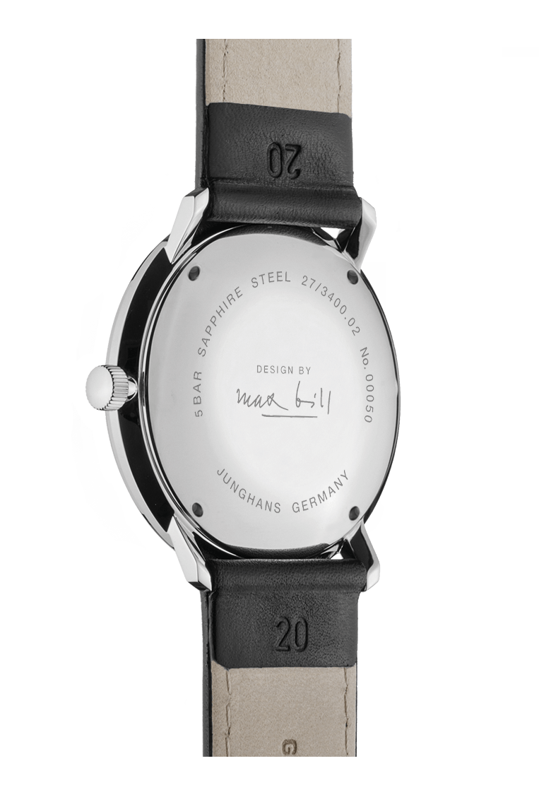 Junghans Max Bill Automatic 38mm Polished Black Dial Men's Watch 27/3400.02