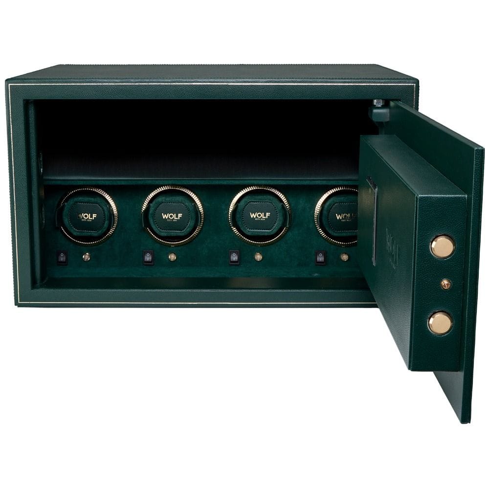 WOLF The Den 4 Piece Watch Winder Safe Green 430441