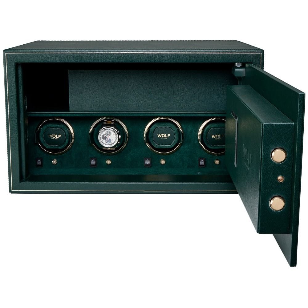 WOLF The Den 4 Piece Watch Winder Safe Green 430441