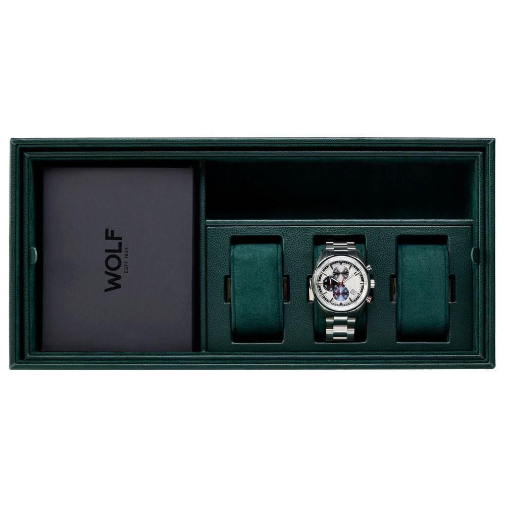 WOLF The Den 4 Piece Watch Winder Safe Green 430441