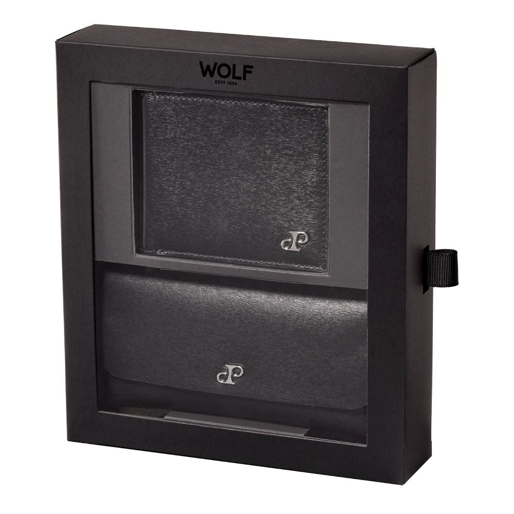 WOLF Philipp Billfold & Double Watch Wrap Gift Set Black 190225