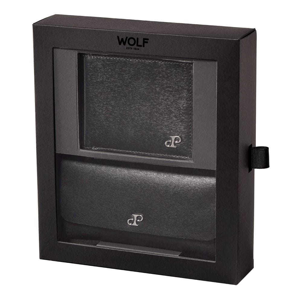 WOLF Philipp Billfold & Double Watch Wrap Gift Set Black 190225