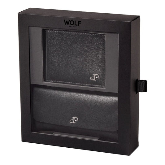 WOLF Philipp Billfold & Double Watch Wrap Gift Set Black 190225