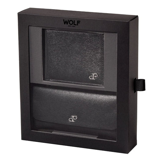 WOLF Philipp Billfold & Double Watch Wrap Gift Set Black 190225