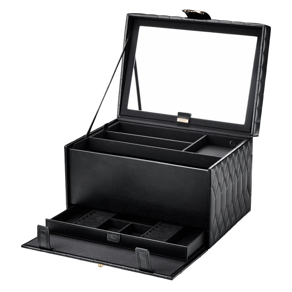 WOLF Caroline Cosmetic Train Case Black 323002
