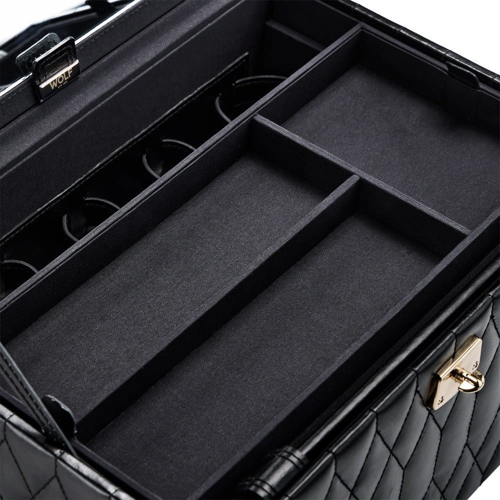 WOLF Caroline Cosmetic Train Case Black 323002
