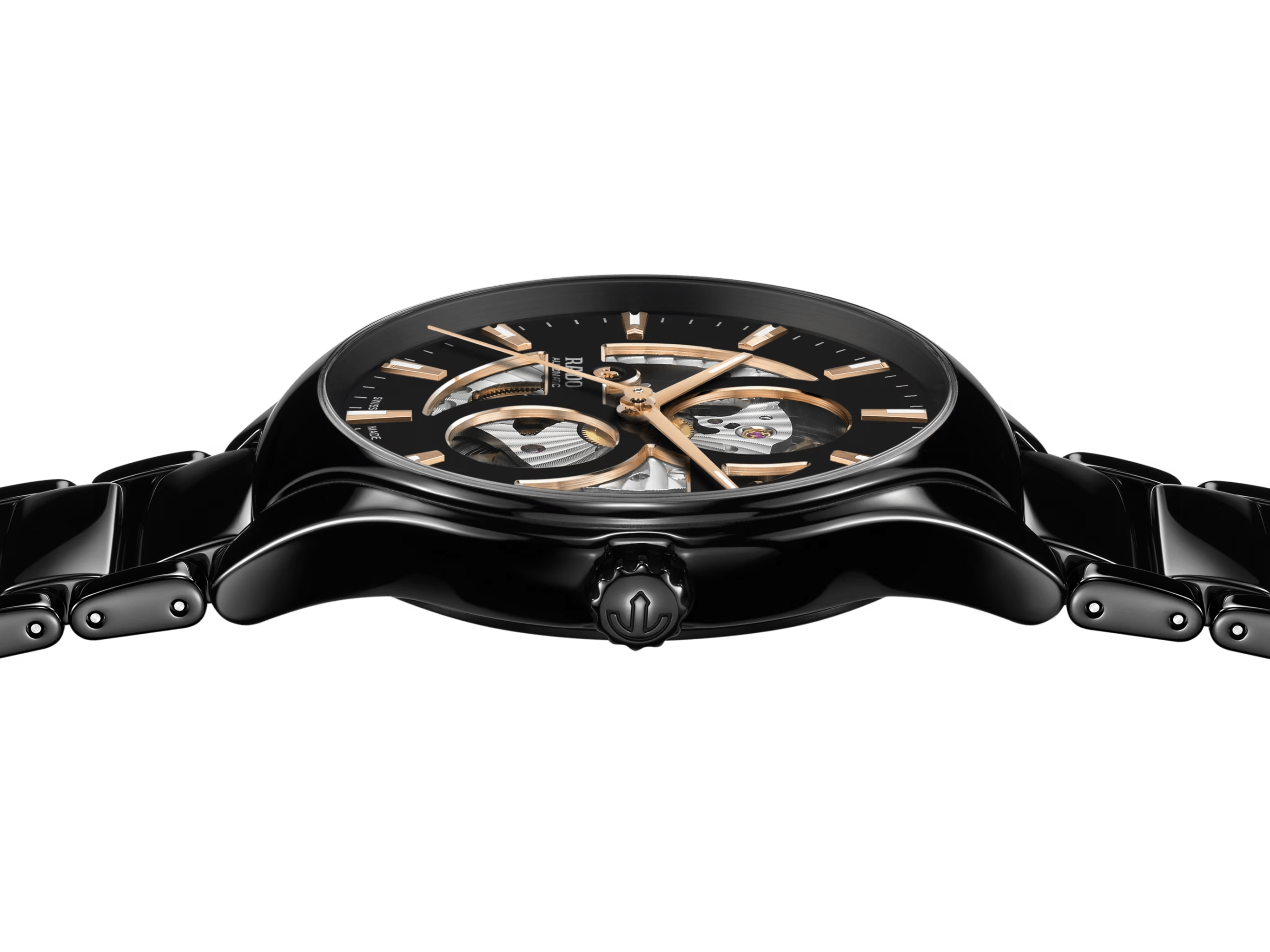 RADO True Round 40mm Black Automatic Open Heart Men's Watch R27107172