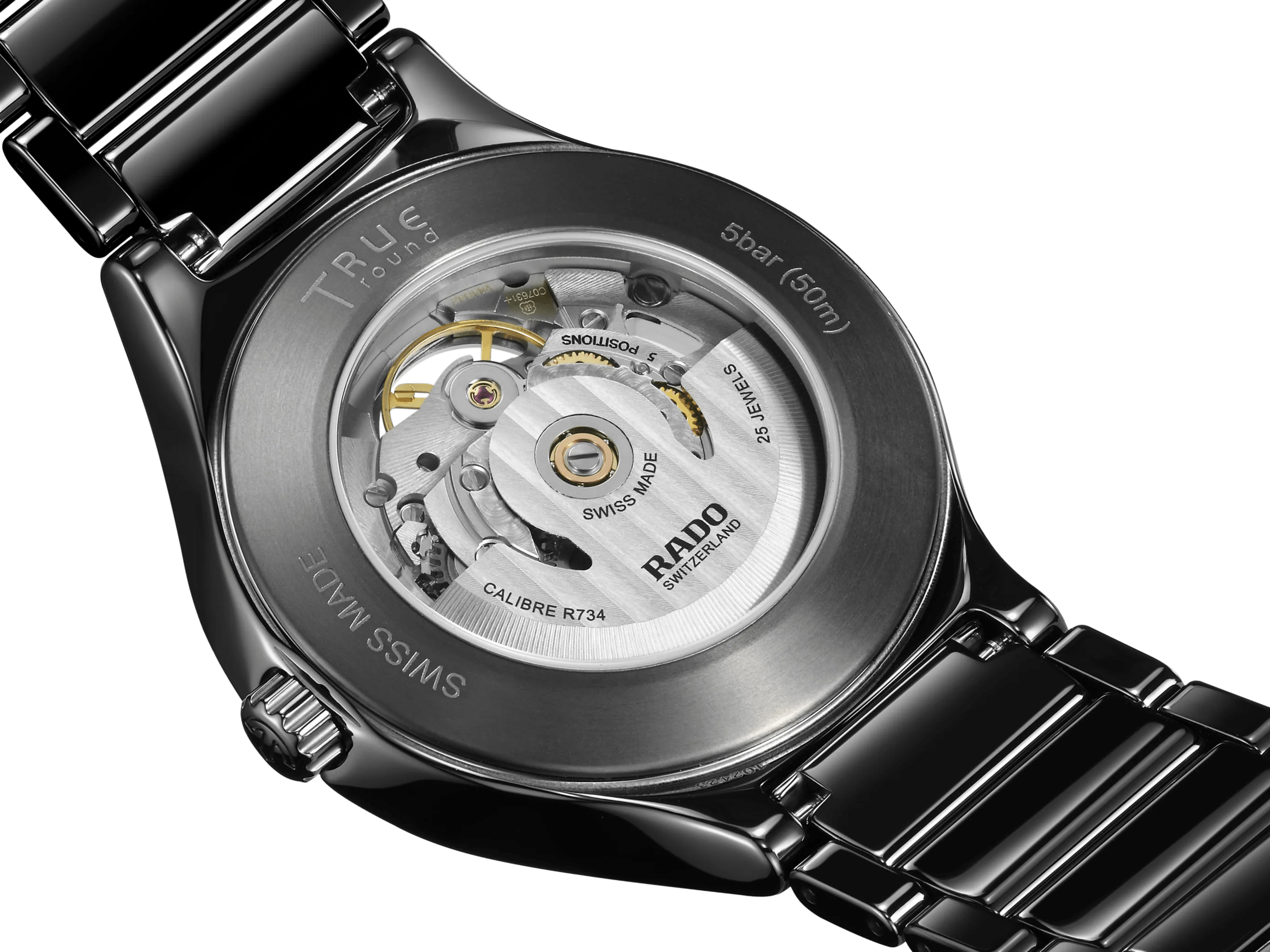 RADO True Round 40mm Black Automatic Open Heart Men's Watch R27107172