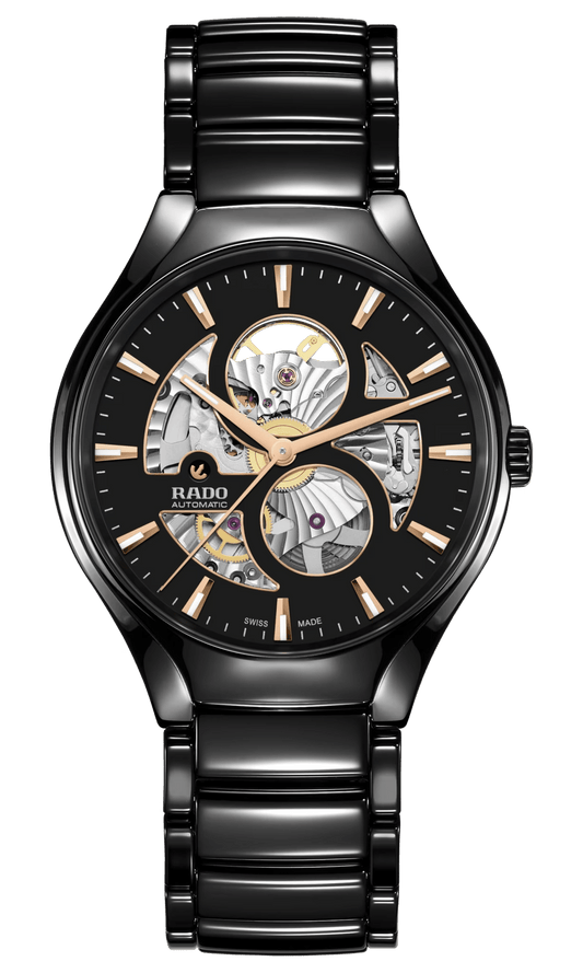 RADO True Round 40mm Black Automatic Open Heart Men's Watch R27107172