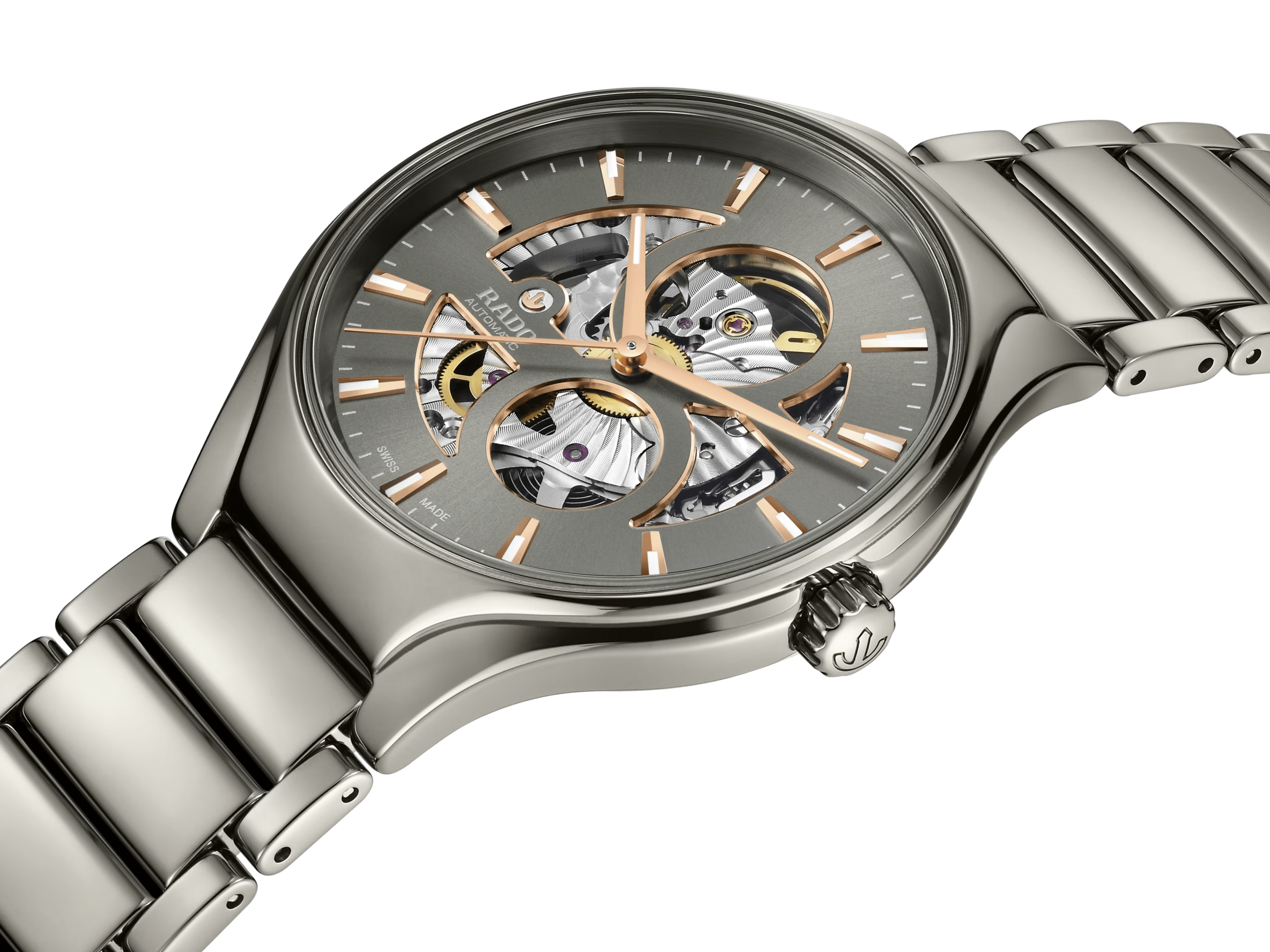 RADO True Round 40mm Grey Automatic Open Heart Men's Watch R27108112