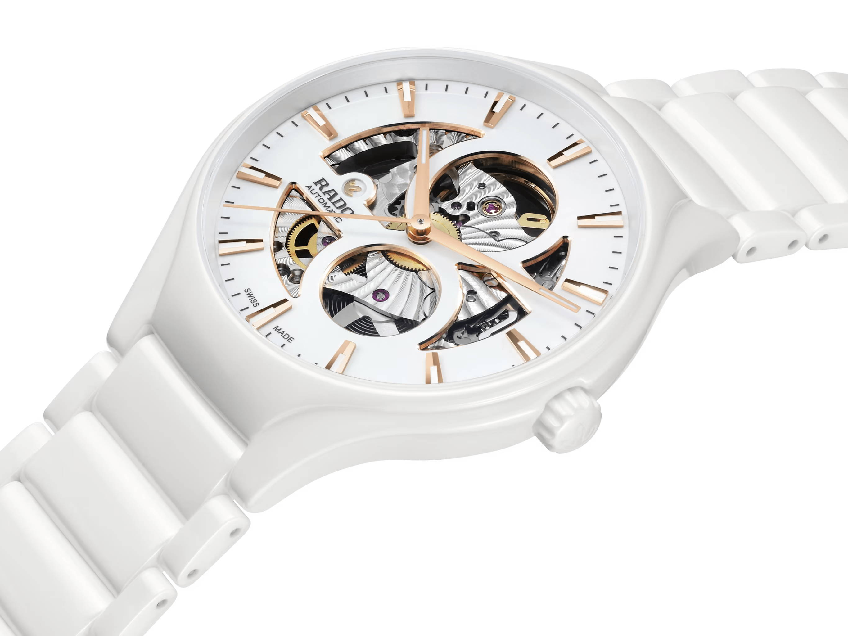 RADO True Round 40mm White Automatic Open Heart Men's Watch R27115012