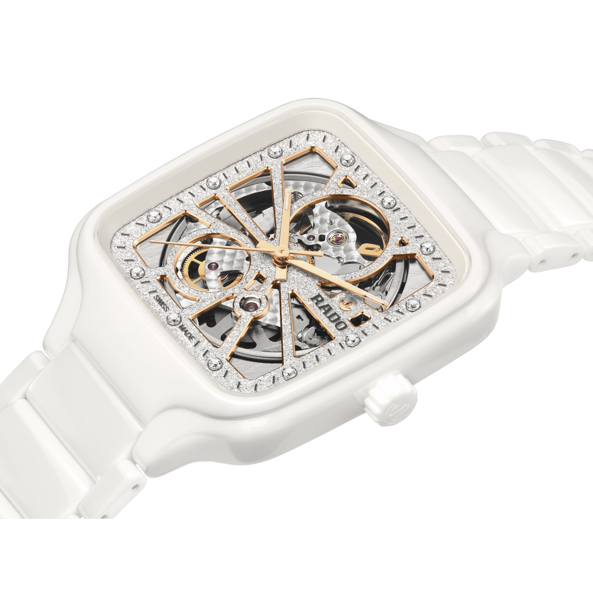 RADO True Square Automatic Open Heart Sparkling 38mm Rhodium Dial Men's Watch R27073722