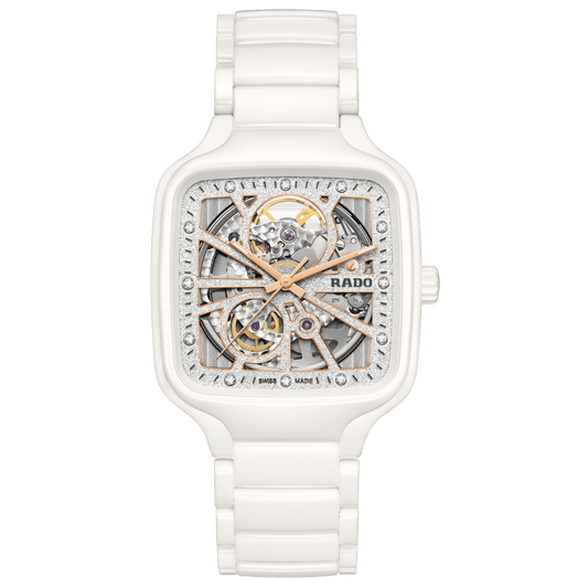 RADO True Square Automatic Open Heart Sparkling 38mm Rhodium Dial Men's Watch R27073722