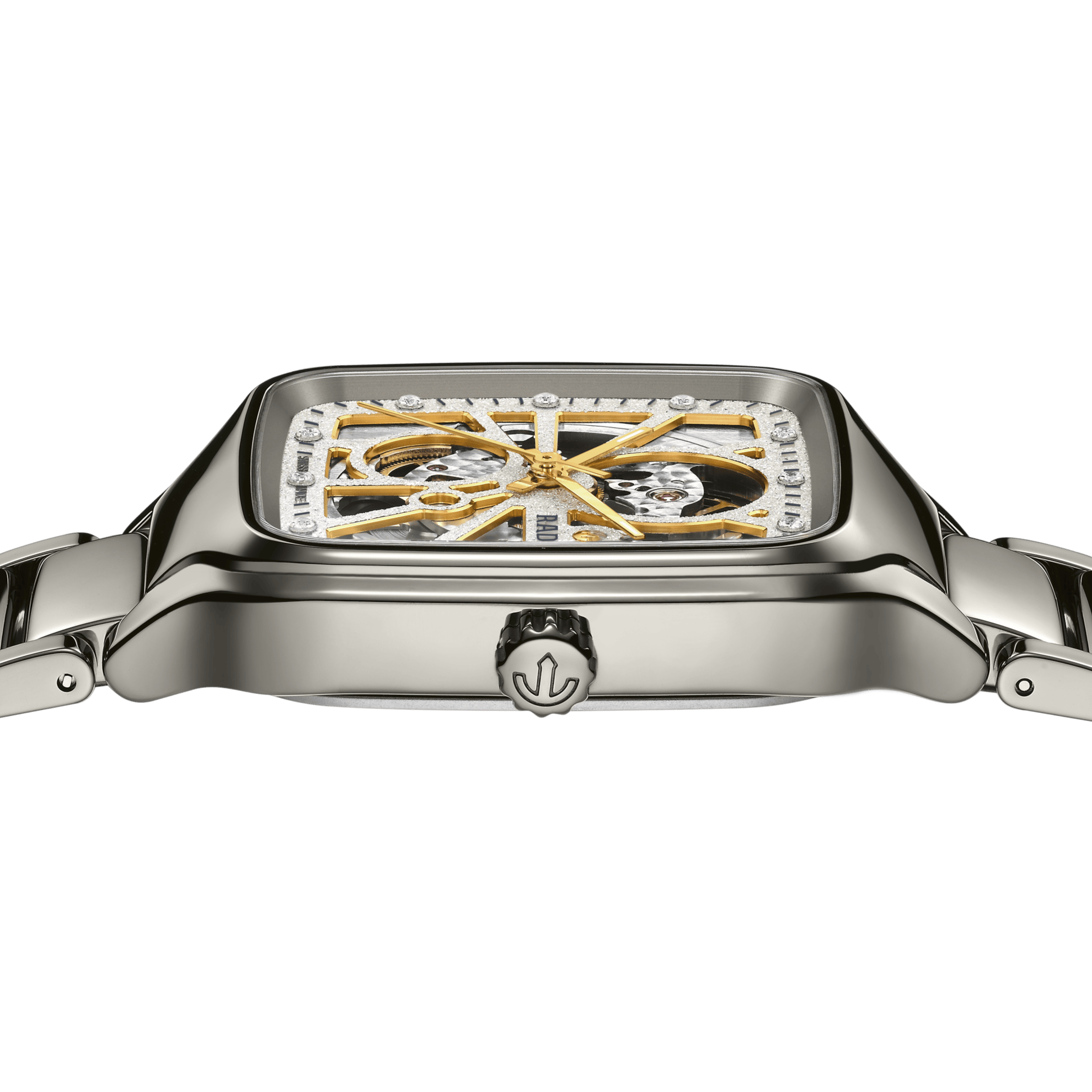 RADO True Square Automatic Open Heart Sparkling 38mm Rhodium Dial Men's Watch R27083722