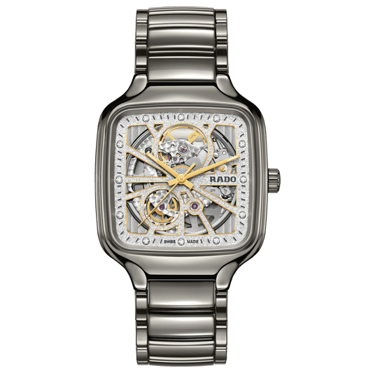 RADO True Square Automatic Open Heart Sparkling 38mm Rhodium Dial Men's Watch R27083722