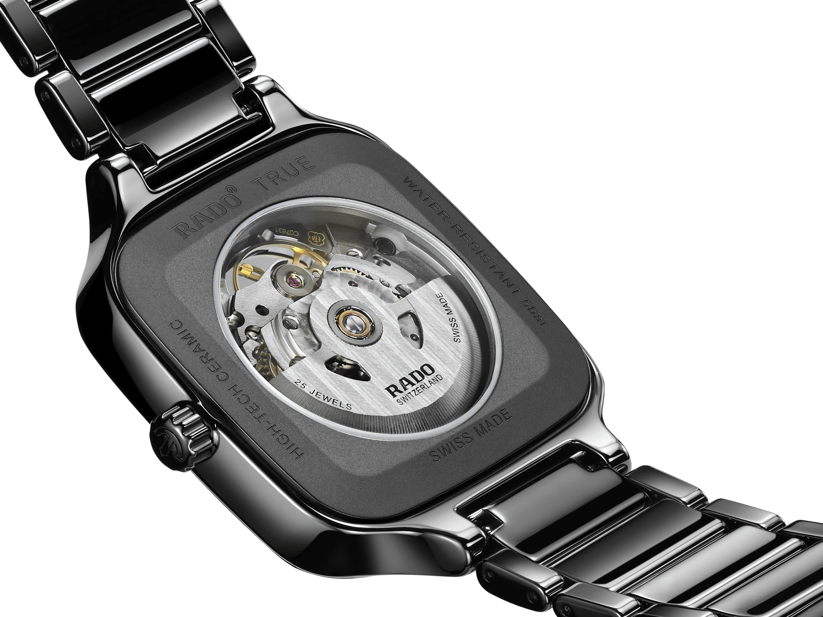 RADO True Square Automatic Open Heart Black 38mm Men's Watch R27086712