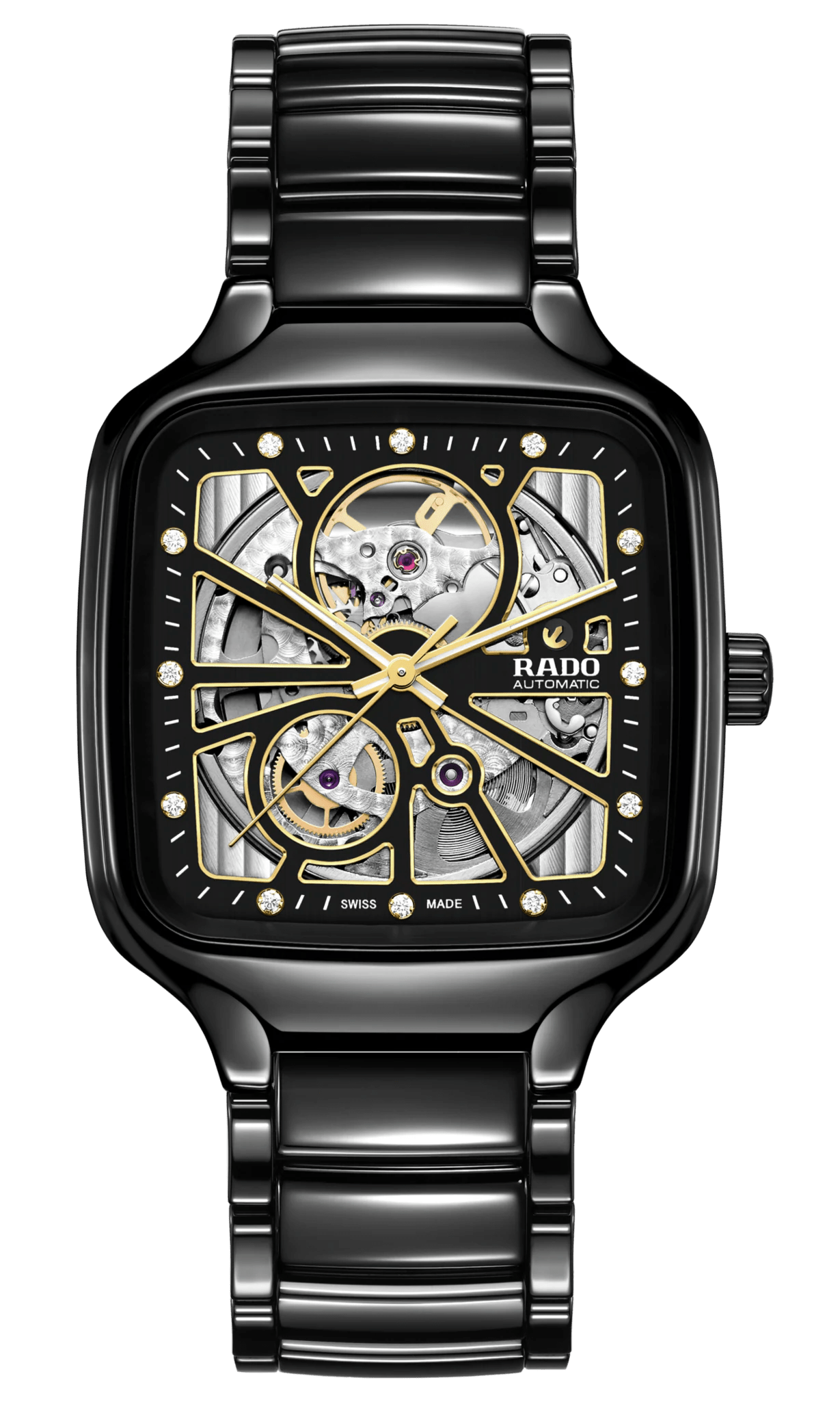 RADO True Square Automatic Open Heart Black 38mm Men's Watch R27086712