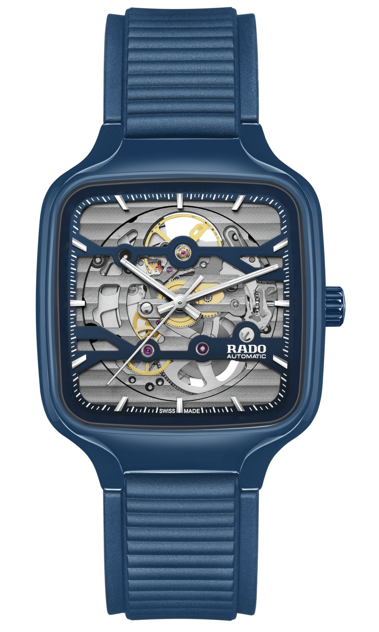 RADO True Square Automatic Skeleton Blue Ceramic 38mm Men s Watch R271 Time Machine Plus