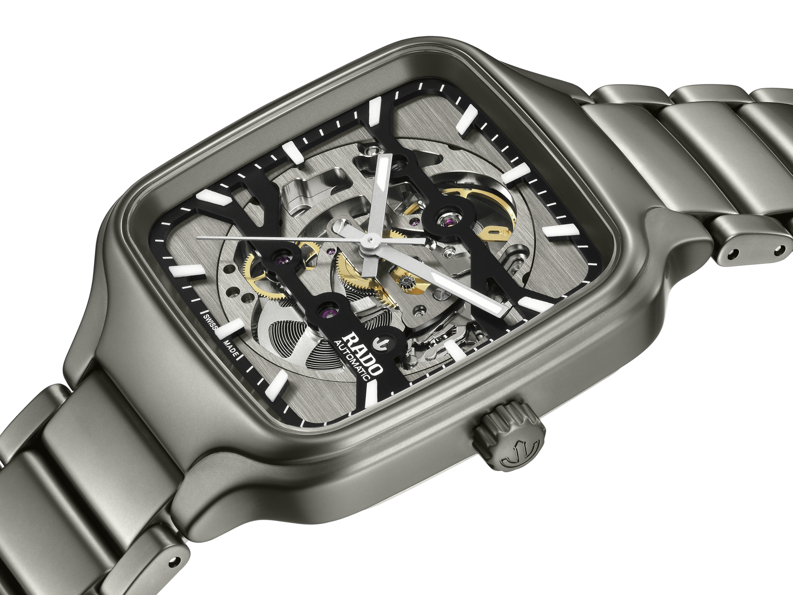 RADO True Square Automatic Skeleton 38mm Black Dial Men's Watch R27196152