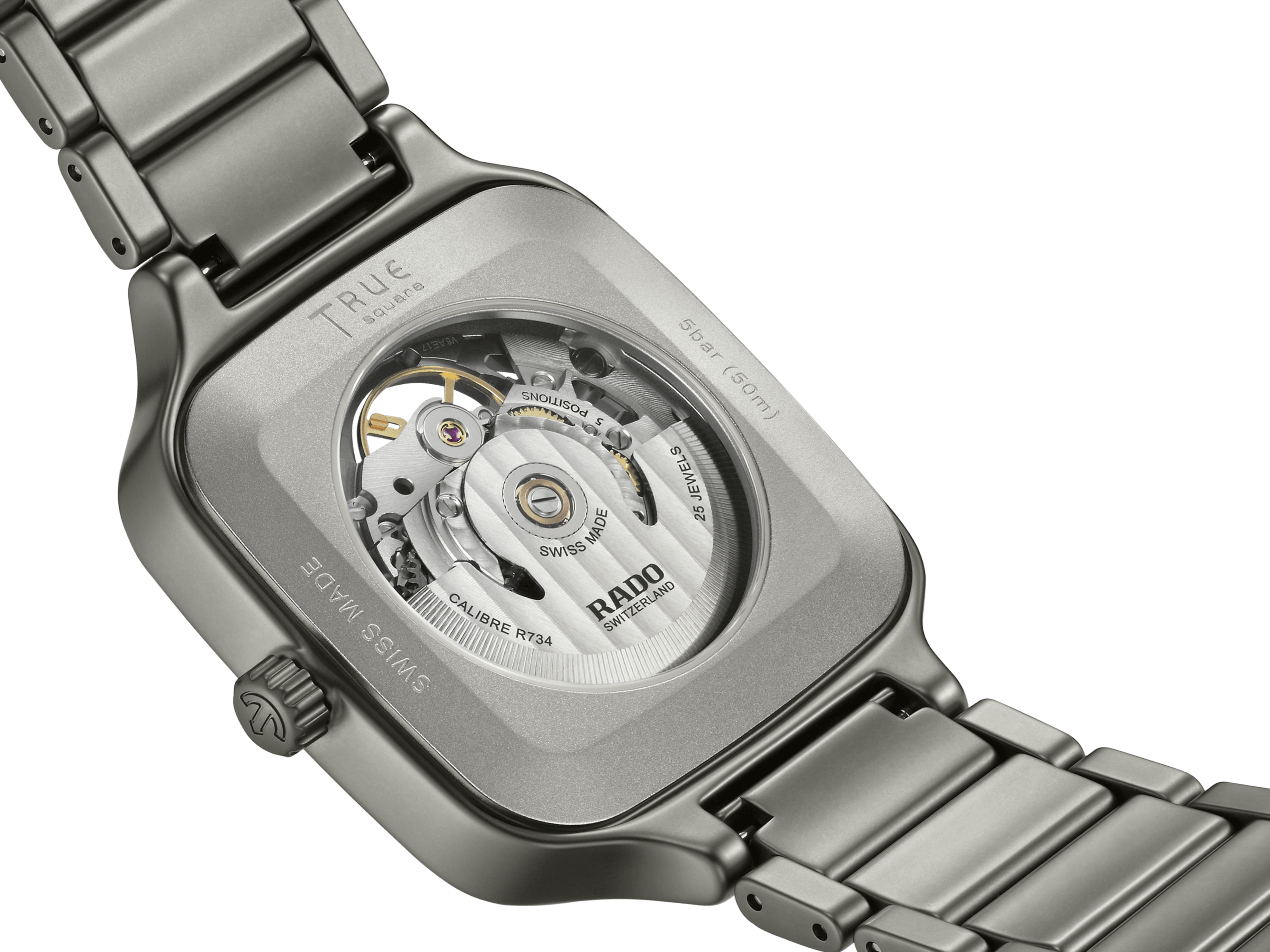 RADO True Square Automatic Skeleton 38mm Black Dial Men's Watch R27196152