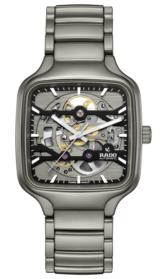 RADO True Square Automatic Skeleton 38mm Black Dial Men's Watch R27196152