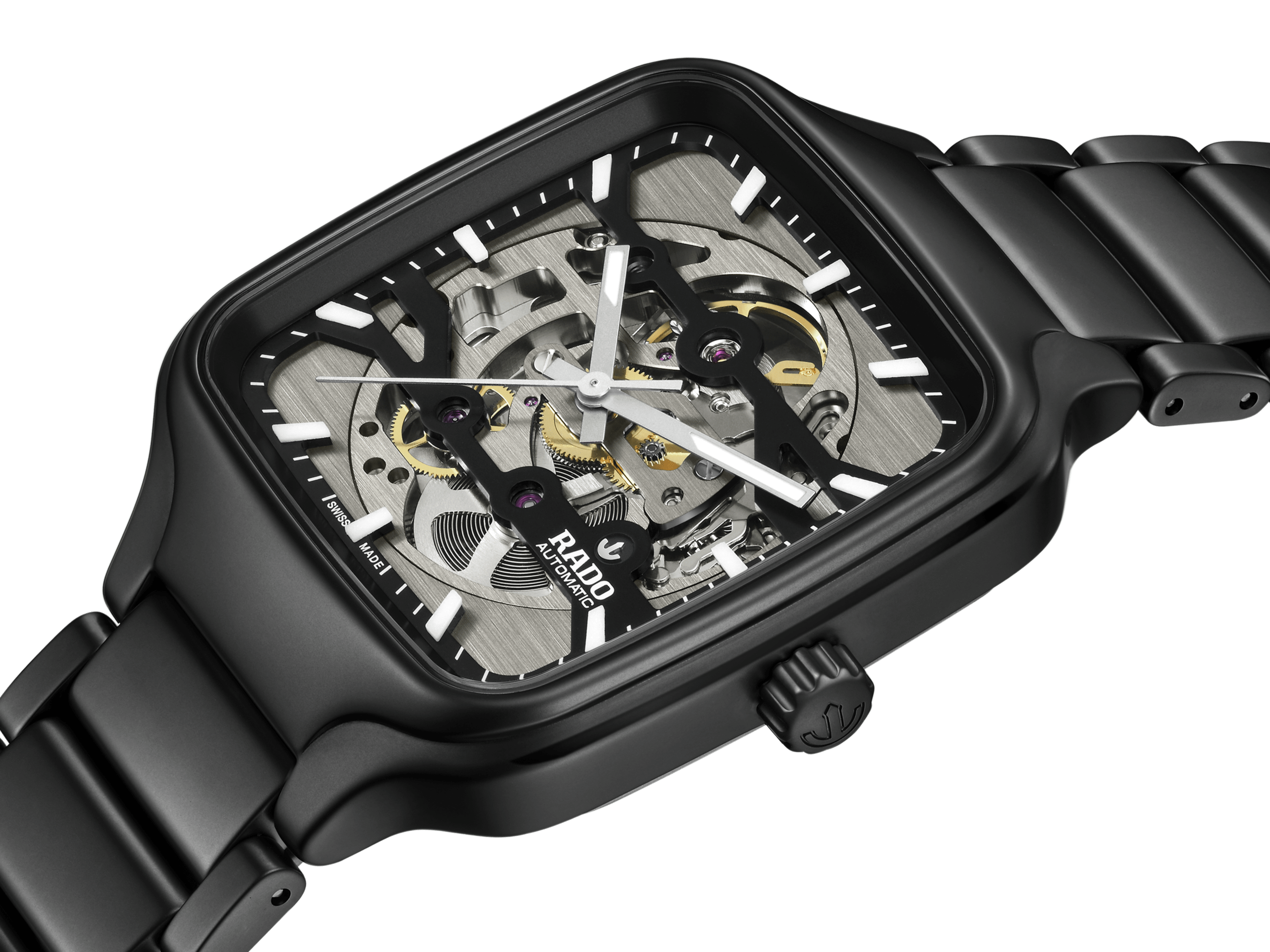 RADO True Square Automatic Skeleton 38mm Black Dial Men's Watch R27197152