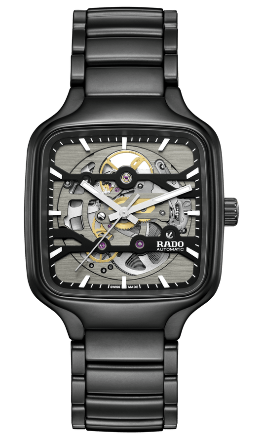 RADO True Square Automatic Skeleton 38mm Black Dial Men's Watch R27197152