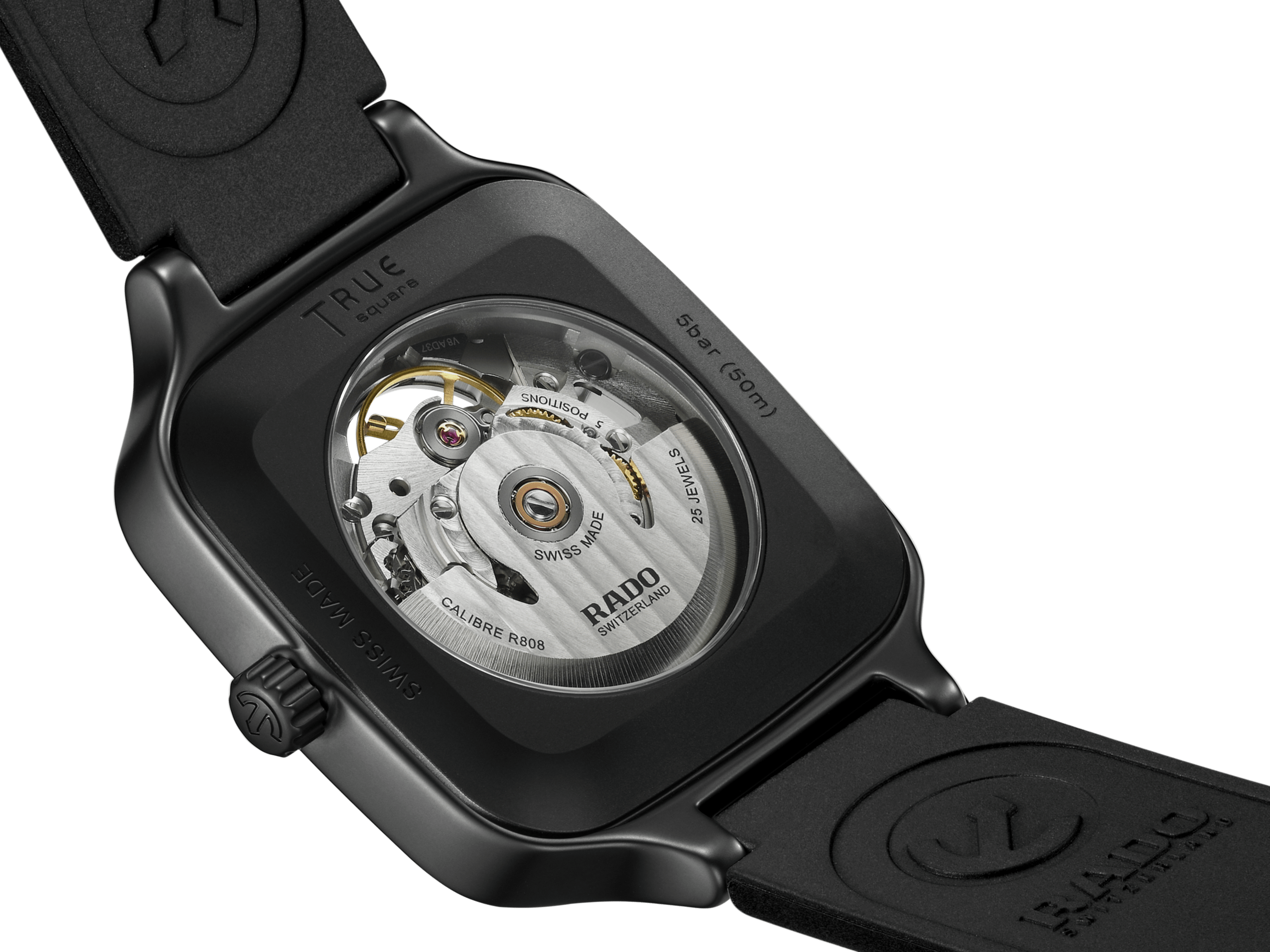 RADO True Square Automatic Skeleton 38mm Black Dial Men's Watch R27197169