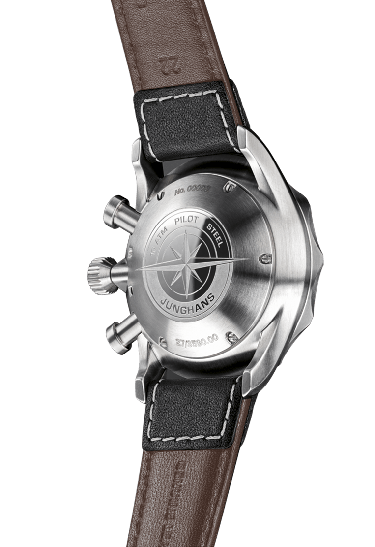 Junghans Pilot Chronoscope 43.3mm Black Dial Men's Watch 27/3591.00