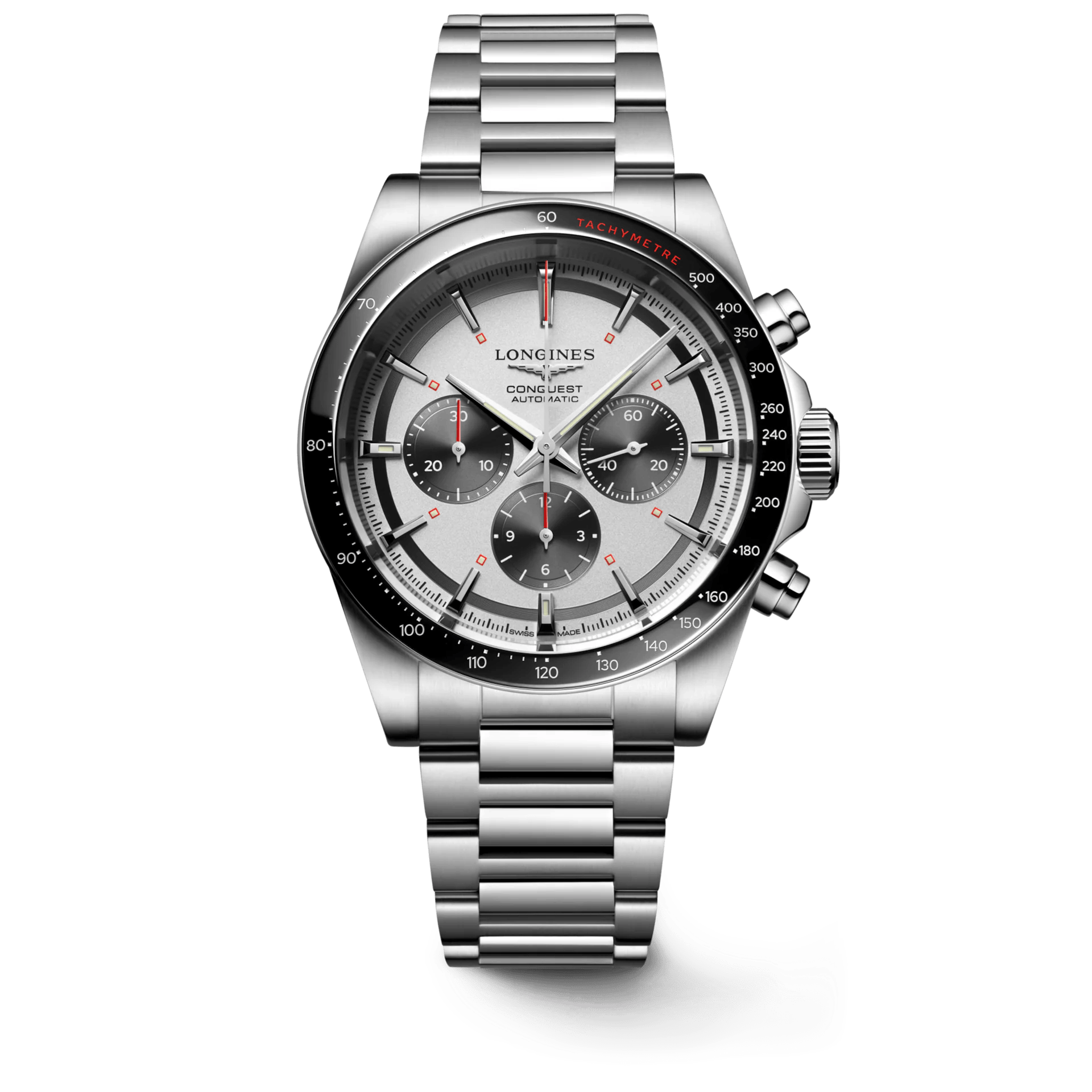 Longines Conquest Chronograph 42mm Black-Silver Steel Men's Watch L38354726