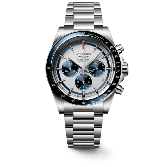 Longines Conquest Chronograph 42mm Blue-Silver Steel Men's Watch L38354986